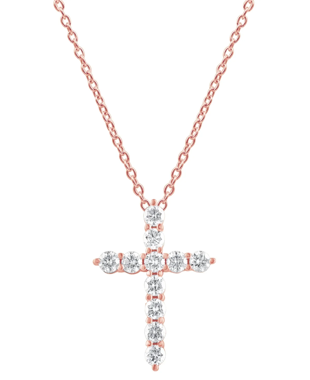 Diamond Cross Pendant Necklace (1 ct. t.w.) in 14k White, Yellow or Rose Gold by Macy's