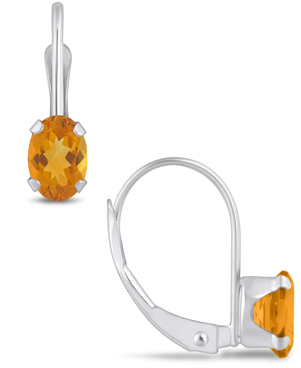 Gemstone Leverback Earrings in 10K White Gold by Macy's