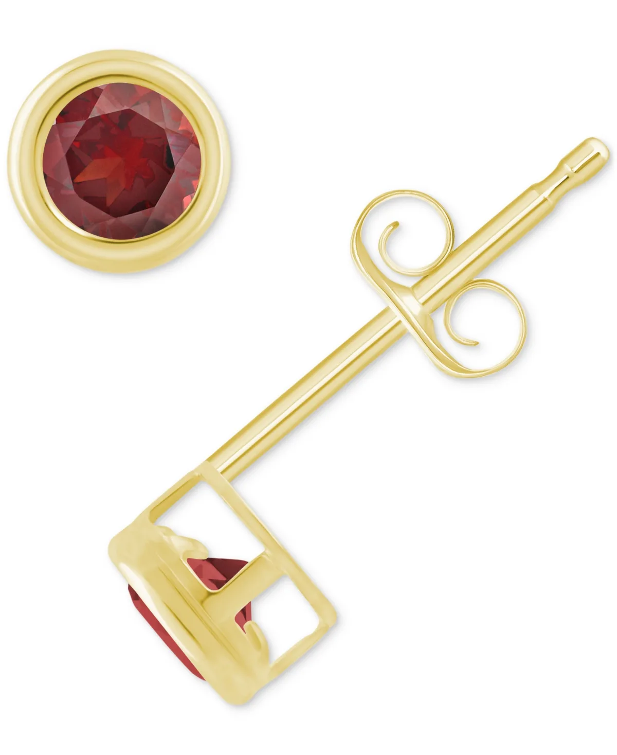 Gemstone Round Stud Earrings in 10k Yellow Gold or White Gold by Macy's
