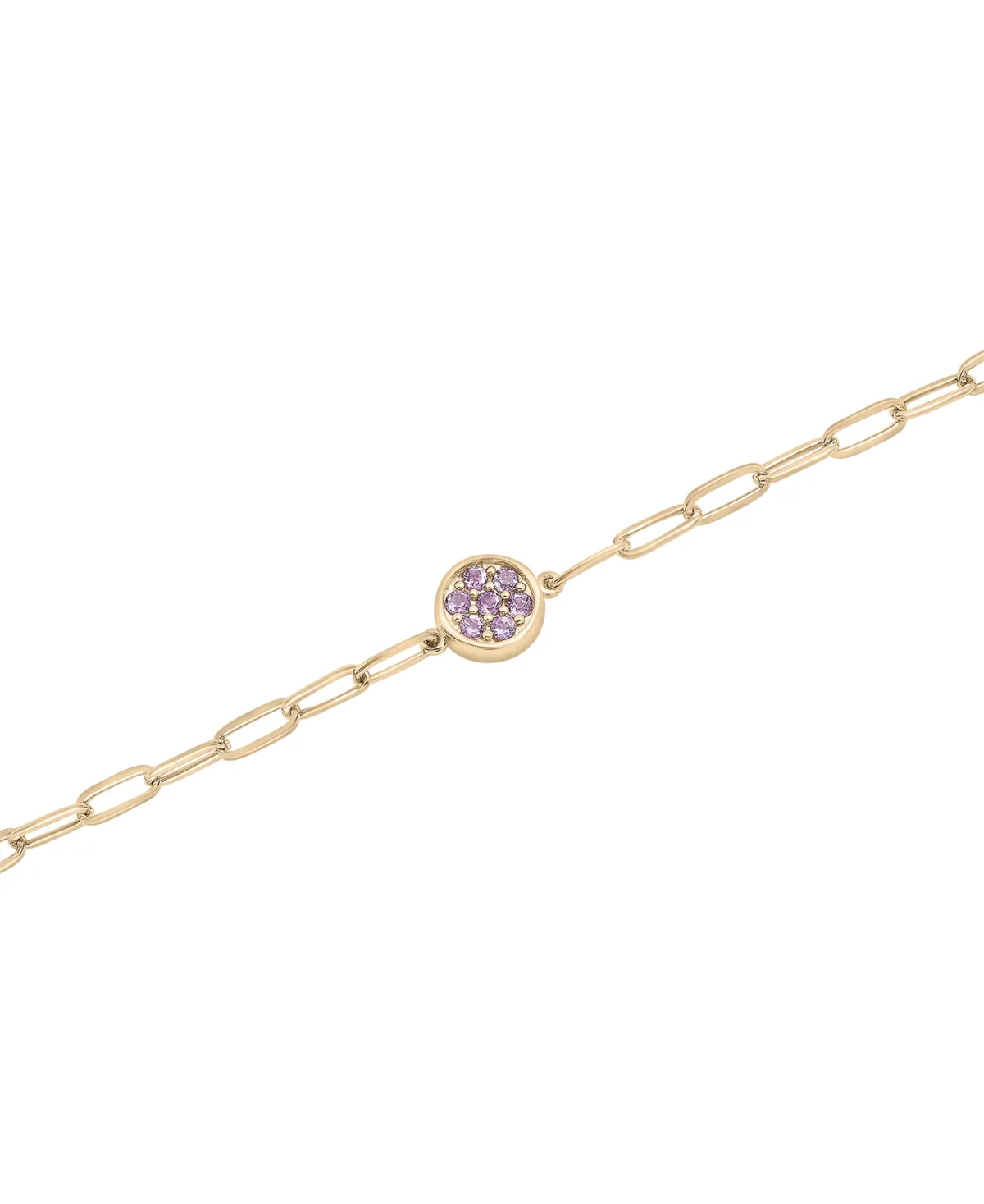 Bezel Ankle Bracelet (1/5 ct. t.w.) in 14k Gold-Plated Sterling Silver by Macy's