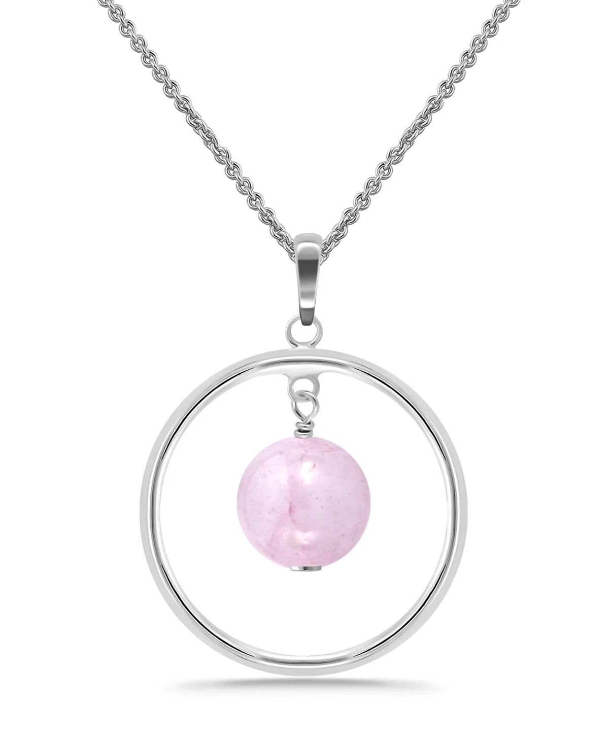 Silver Plated Multi Genuine Stone Circle Pendant Necklace by Macy's