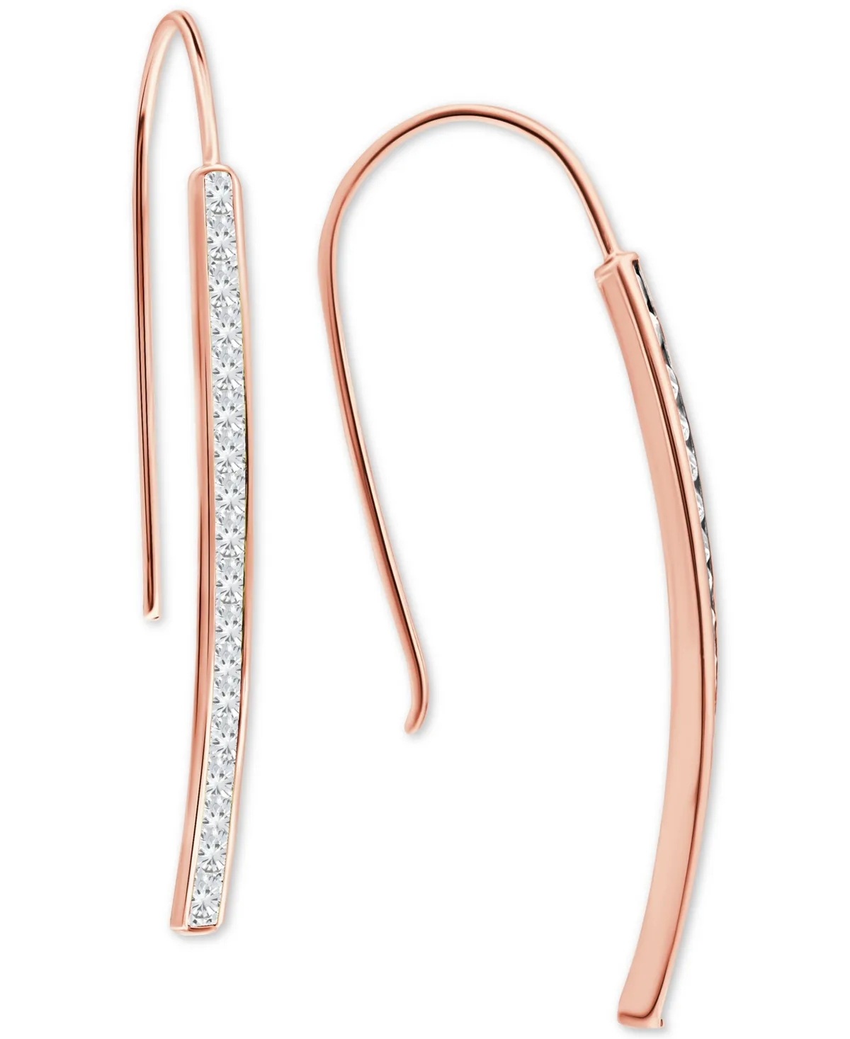 Cubic Zirconia Vertical Bar Threader Earrings by Giani Bernini