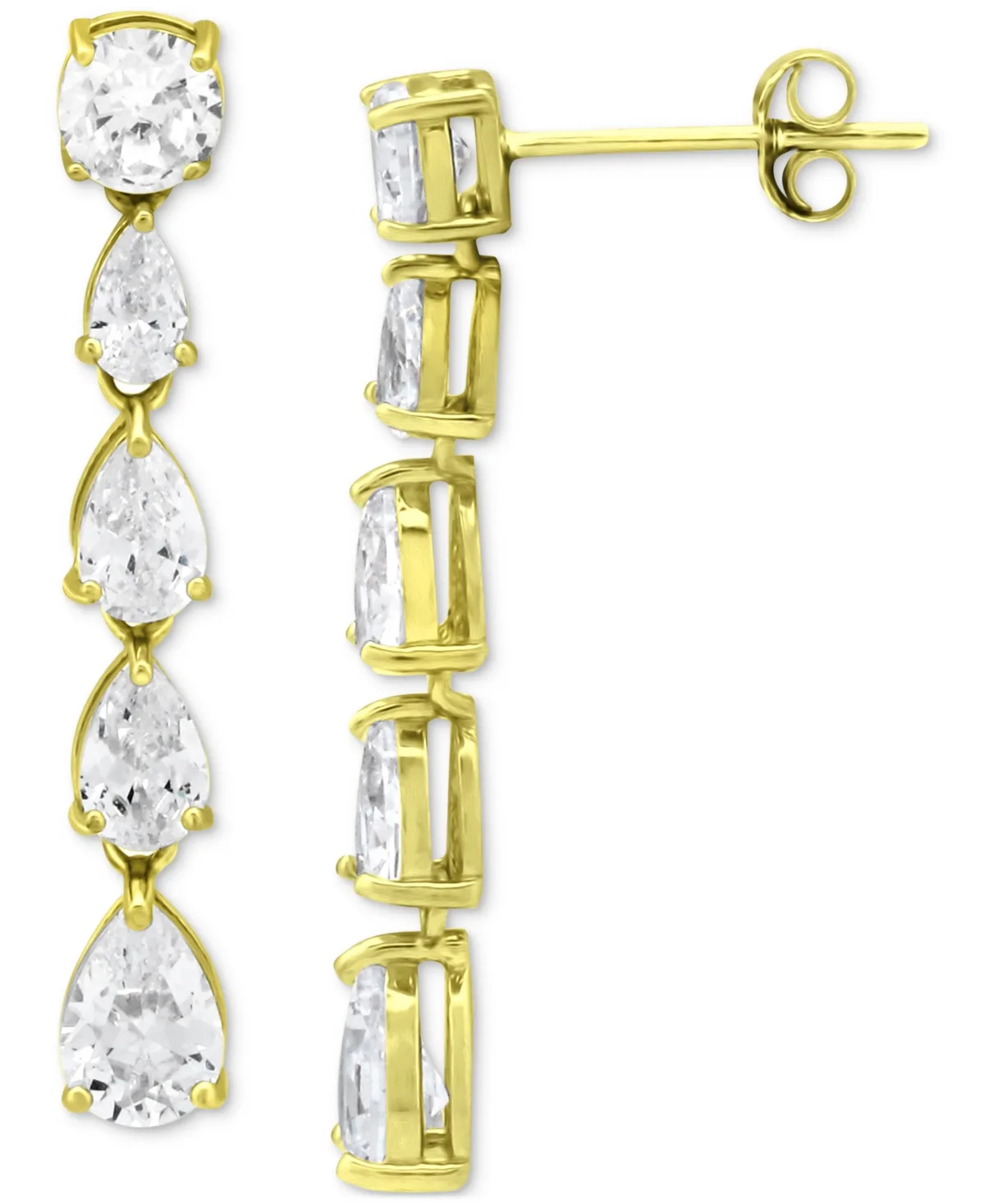 Cubic Zirconia Drop Earrings in Sterling Silver by Giani Bernini