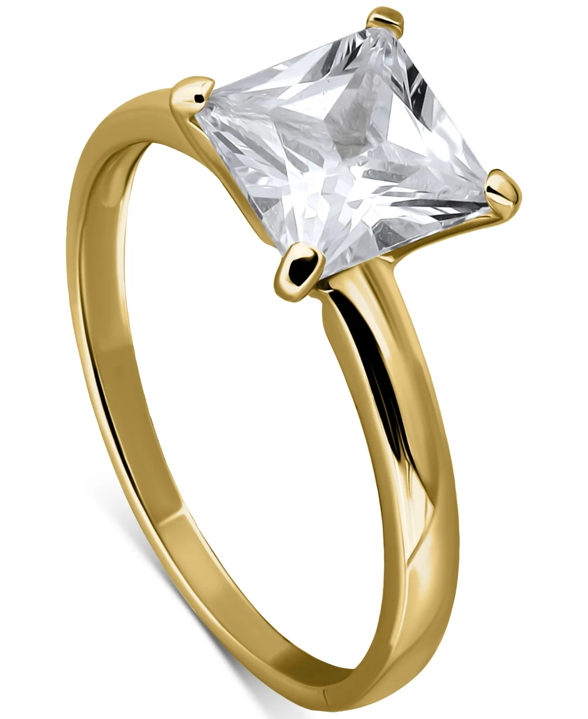 Cubic Zirconia Square Solitaire Ring by Giani Bernini