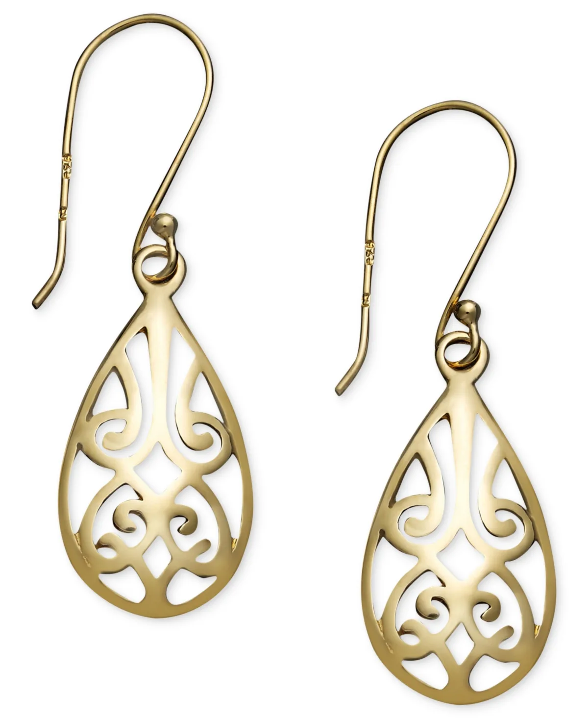 Filigree Teardrop Earrings in 18k Gold Over Sterling Silver and or Sterling Silver by Giani Bernini