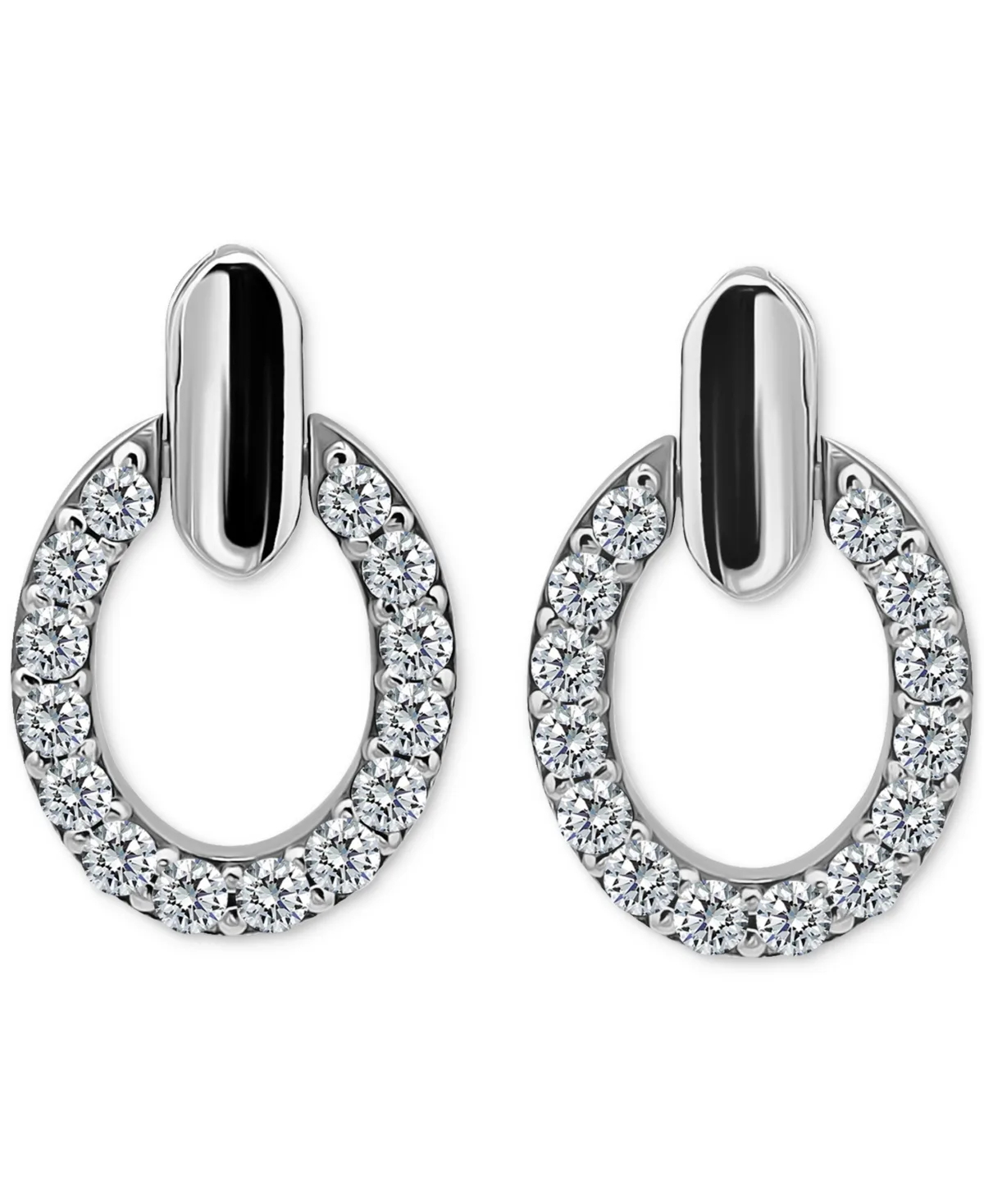 Cubic Zirconia Round Earrings (1-1/2 ct. t.w.) in 18k Gold Over Sterling Silver by Giani Bernini