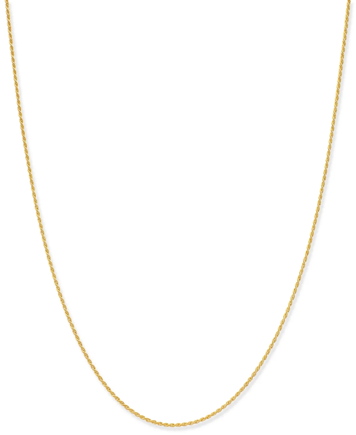 Thin Rope Chain 20" Necklace (1.5mm) in 18k Gold-Plate Over Sterling Silver by Giani Bernini