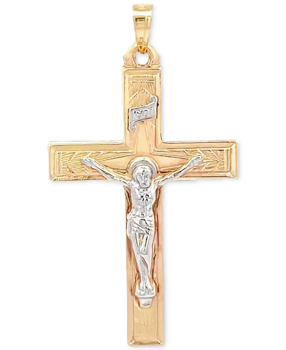 14k Gold Two-Tone Large Crucifix Pendant by Macy's