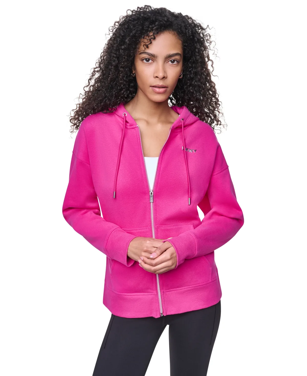 Metallic Bubble Logo Full-Zip Hoodie by Dkny Sport