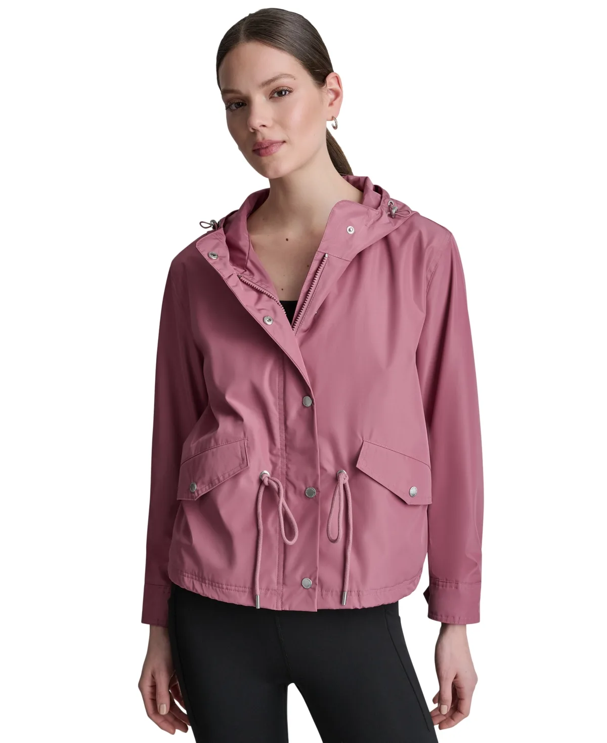 Cropped High-Low Hooded Jacket by Dkny Sport