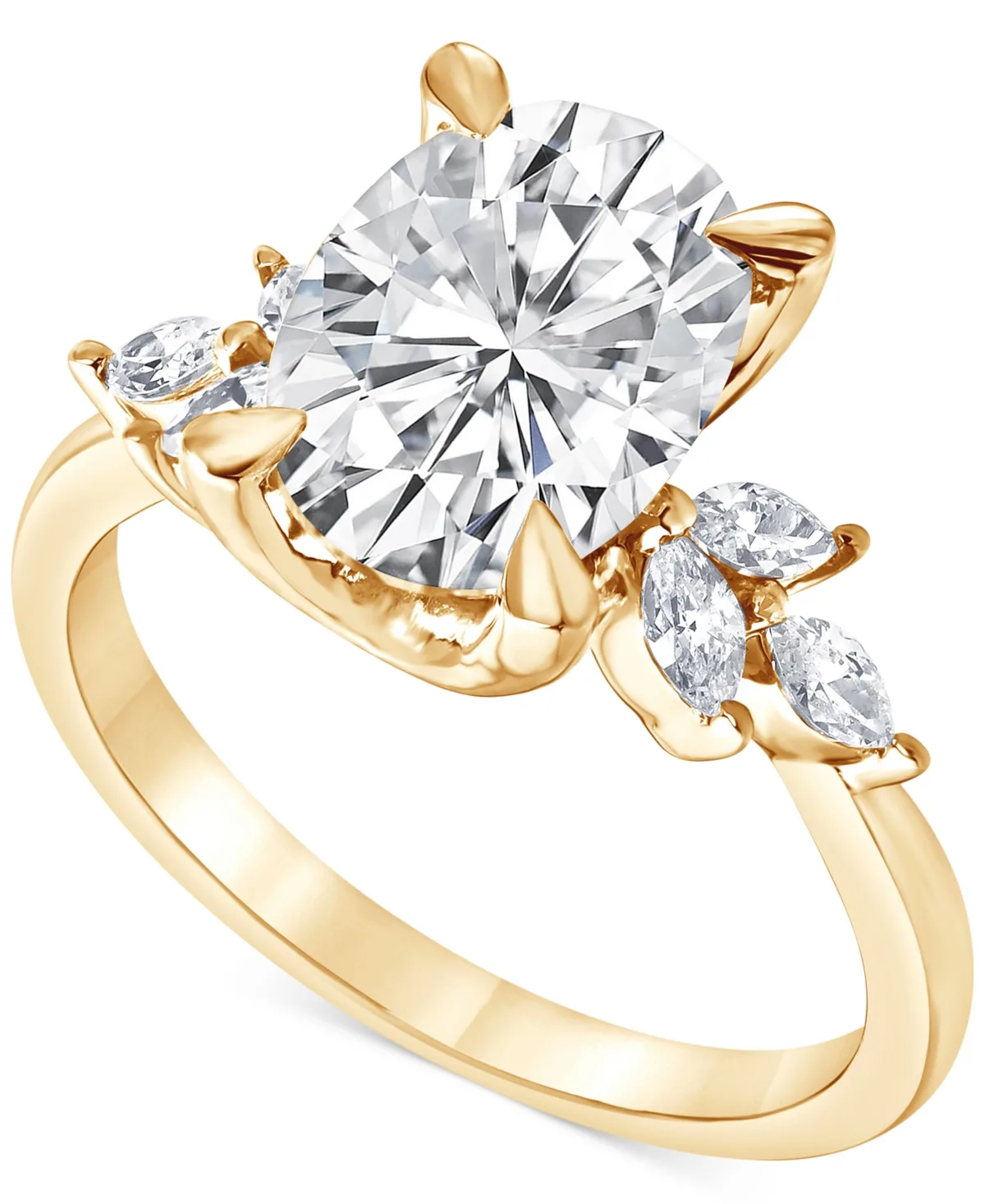Igi Certified Lab Grown Diamond Oval Engagement Ring (3-1/3 ct. t.w.) in 14k White, Yellow or Rose Gold by Badgley Mischka