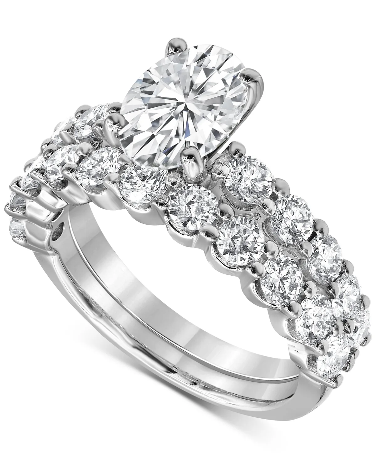 Certified Lab Grown Diamond Oval Bridal Set (3-3/8 ct. t.w.) in 14k Gold by Badgley Mischka