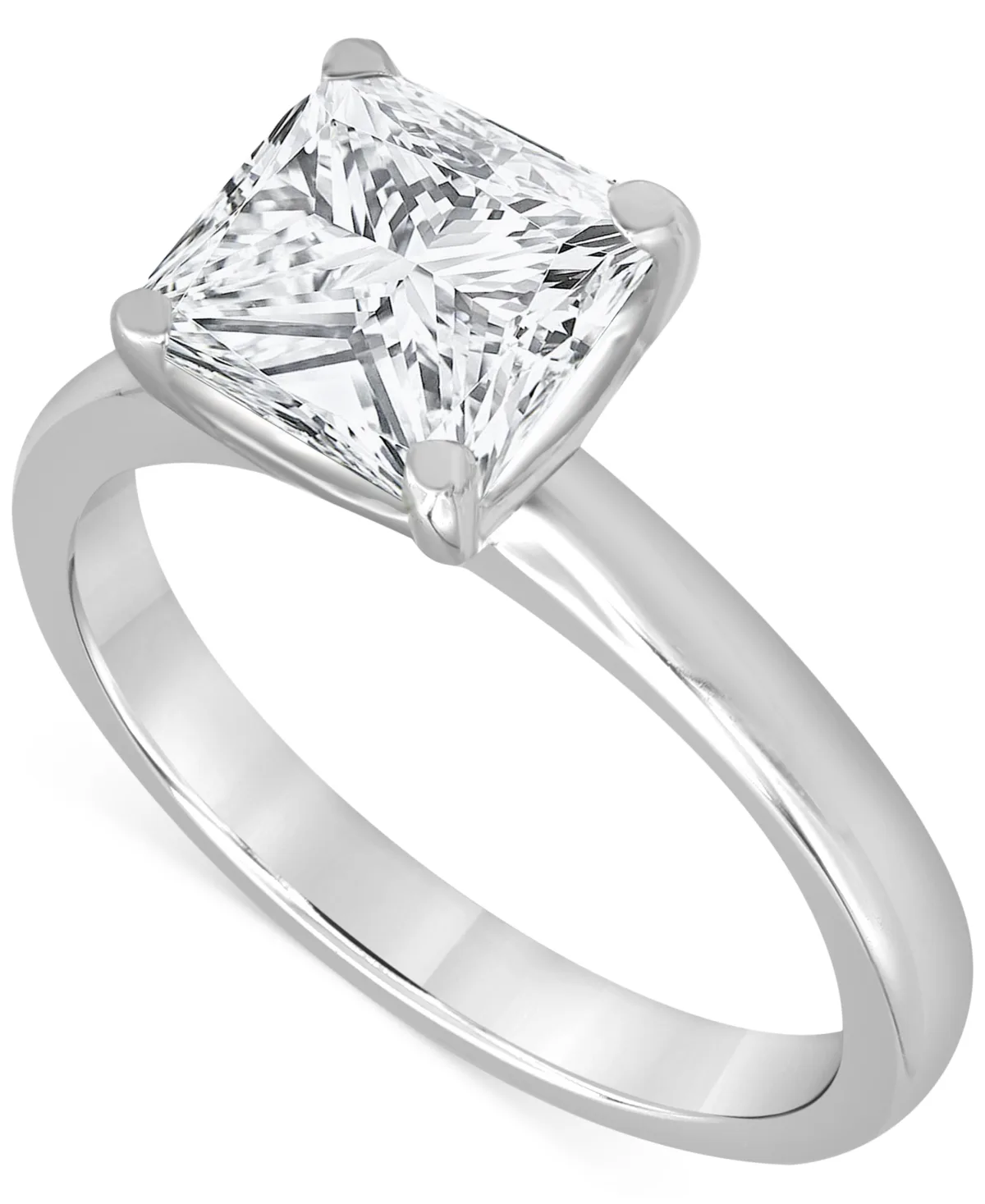 Badgley Mischka Certified Lab Grown Diamond Princess-Cut Solitaire Engagement Ring (4 ct. t.w.) in 14k Gold