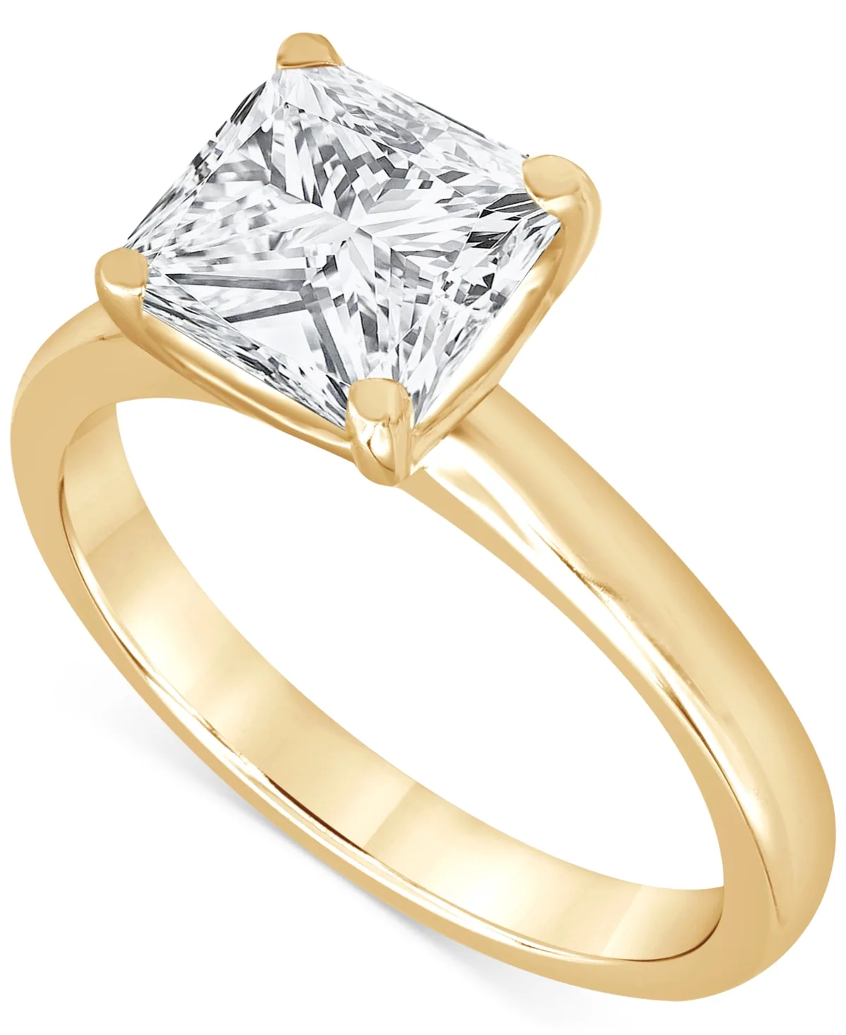 Badgley Mischka Certified Lab Grown Diamond Princess-Cut Solitaire Engagement Ring (4 ct. t.w.) in 14k Gold