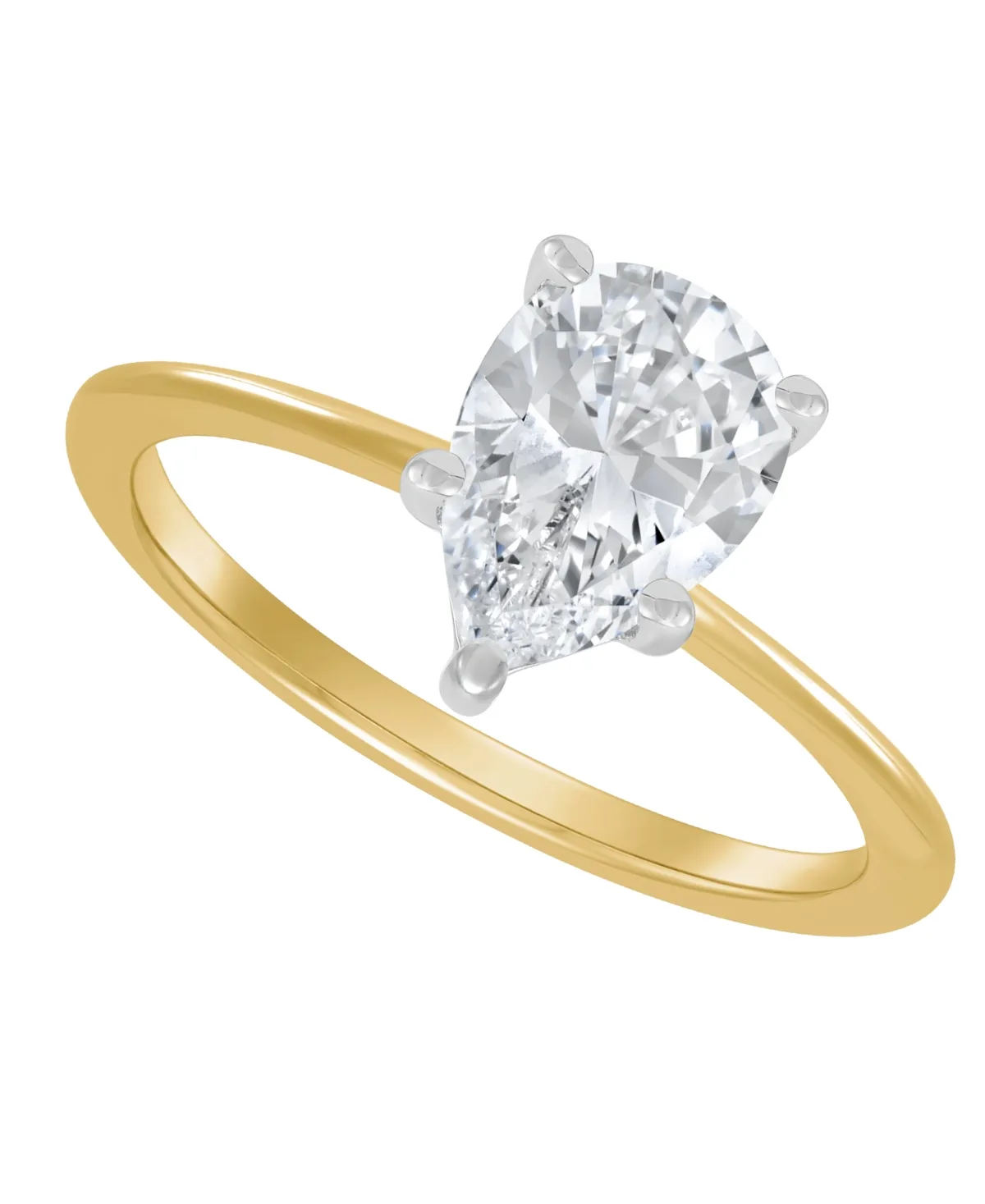 Igi Certified Lab Grown Diamond Solitaire Engagement Ring (1-1/2 ct. t.w.) in 14k White Gold or 14k Two Tone Gold