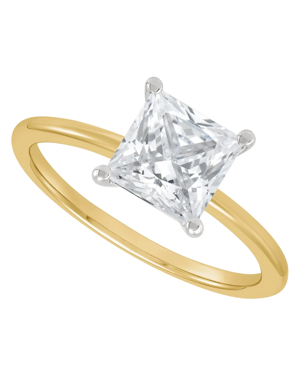 Igi Certified Lab Grown Diamond Solitaire Engagement Ring (2 ct. t.w.) in 14k White Gold or 14k Two Tone Gold by Macy's