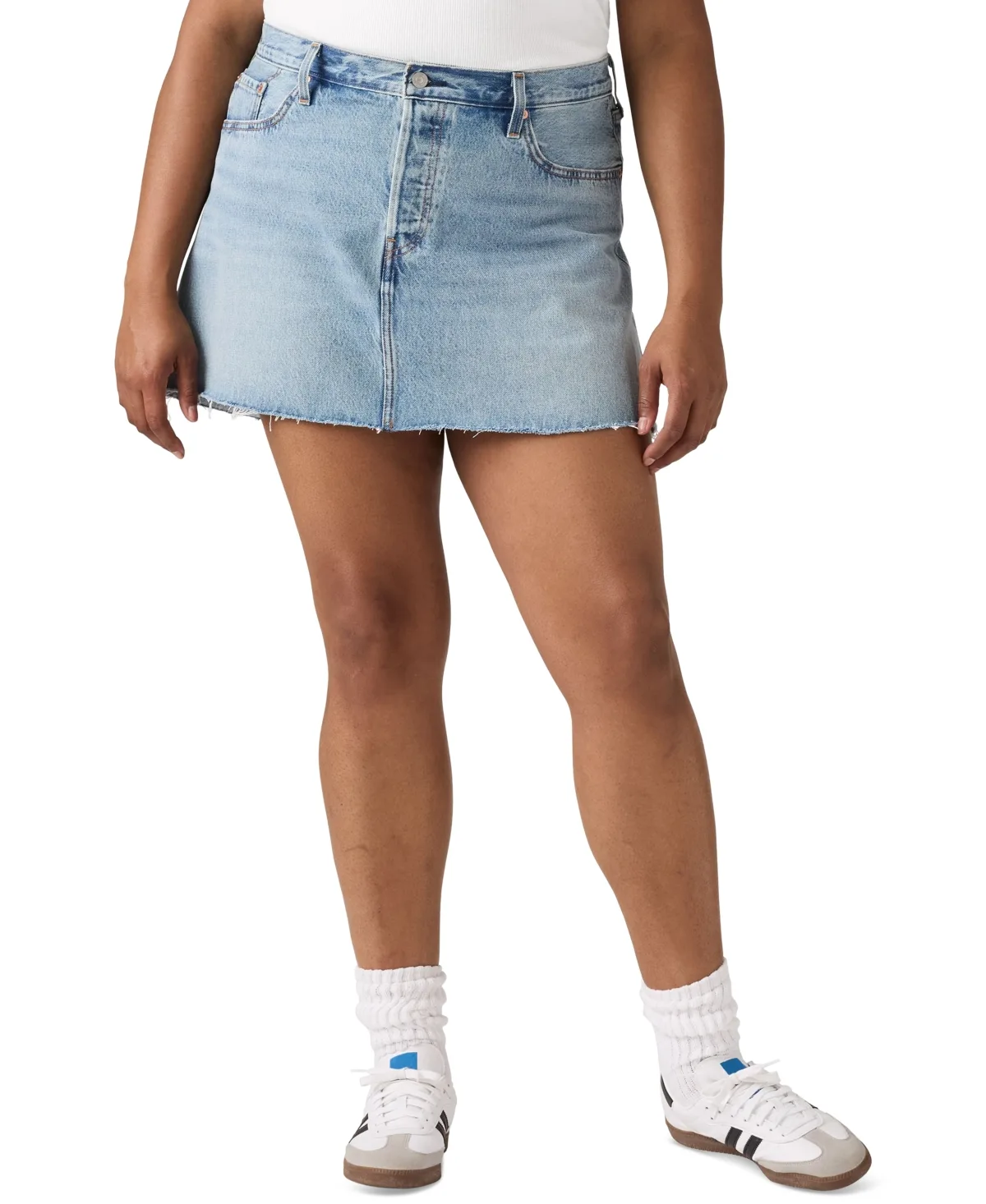 Cotton Iconic 501 Mid-Rise Denim Skirt by Levi's