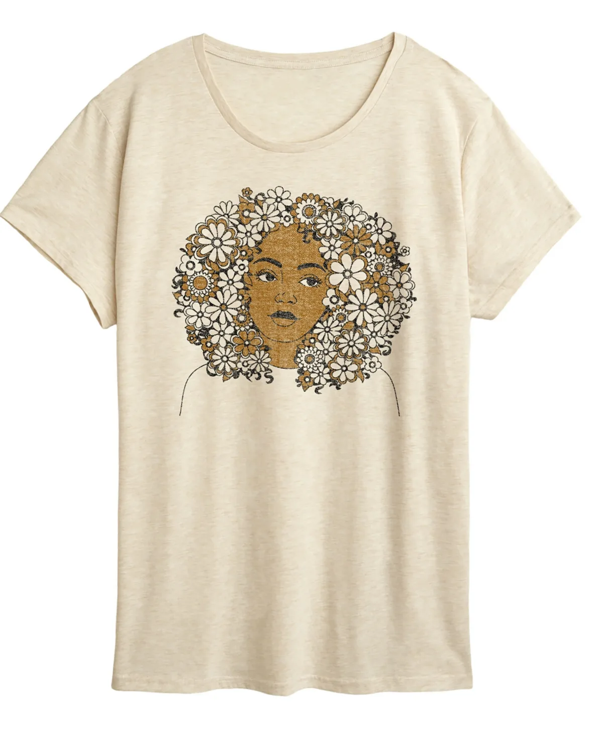 Instant Message Flower Afro Short Sleeve Graphic T-Shirt by Hybrid Apparel