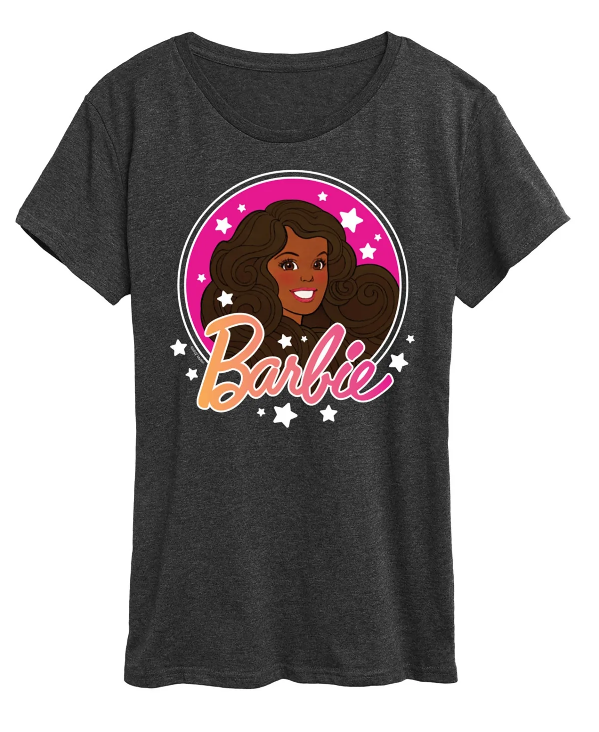 Barbie Retro Stars Logo Short Sleeve Graphic T-Shirt by Hybrid Apparel