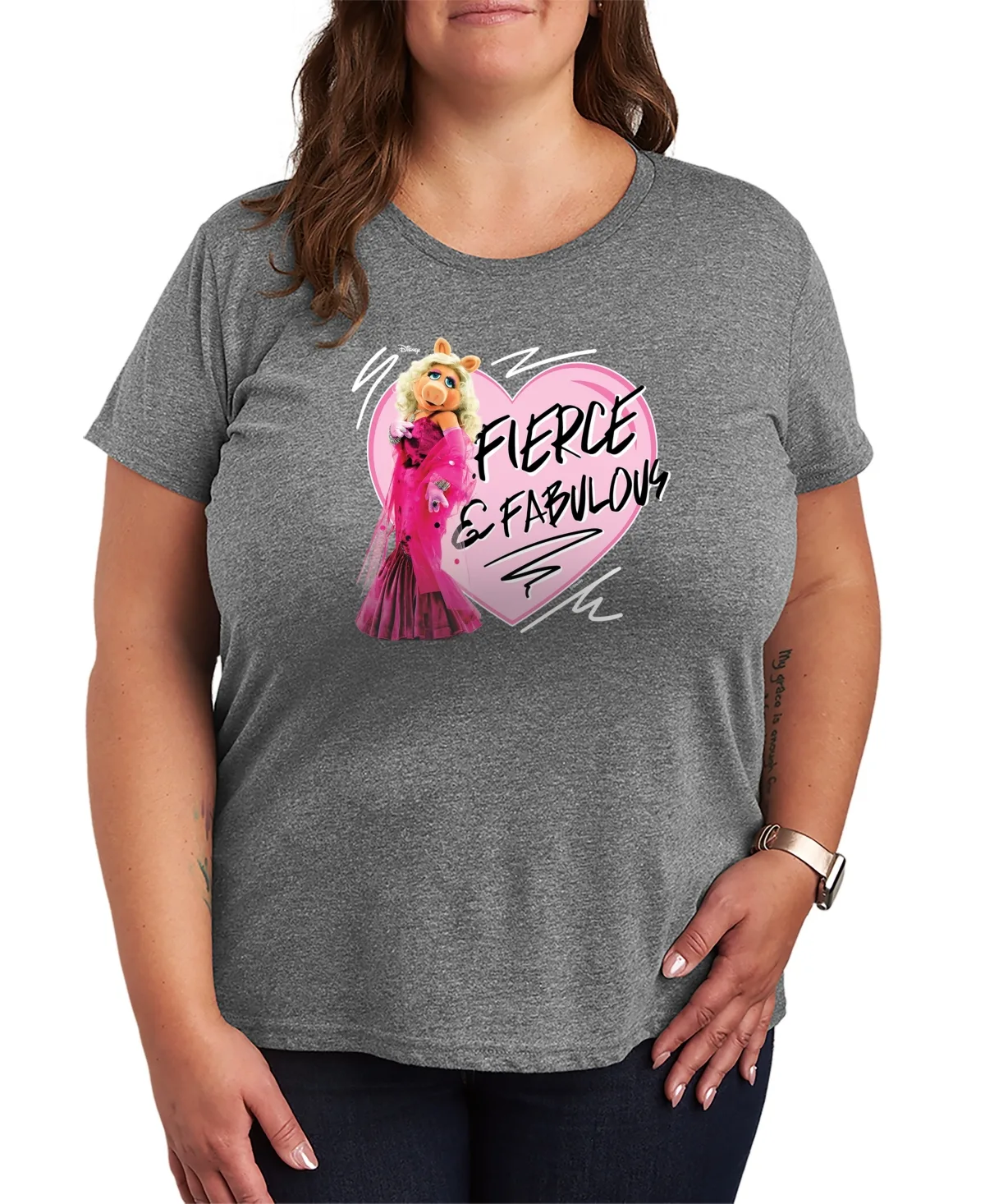 The Muppets Fierce and Fabulous Miss Piggy Short-Sleeve Graphic T-Shirt by Hybrid Apparel