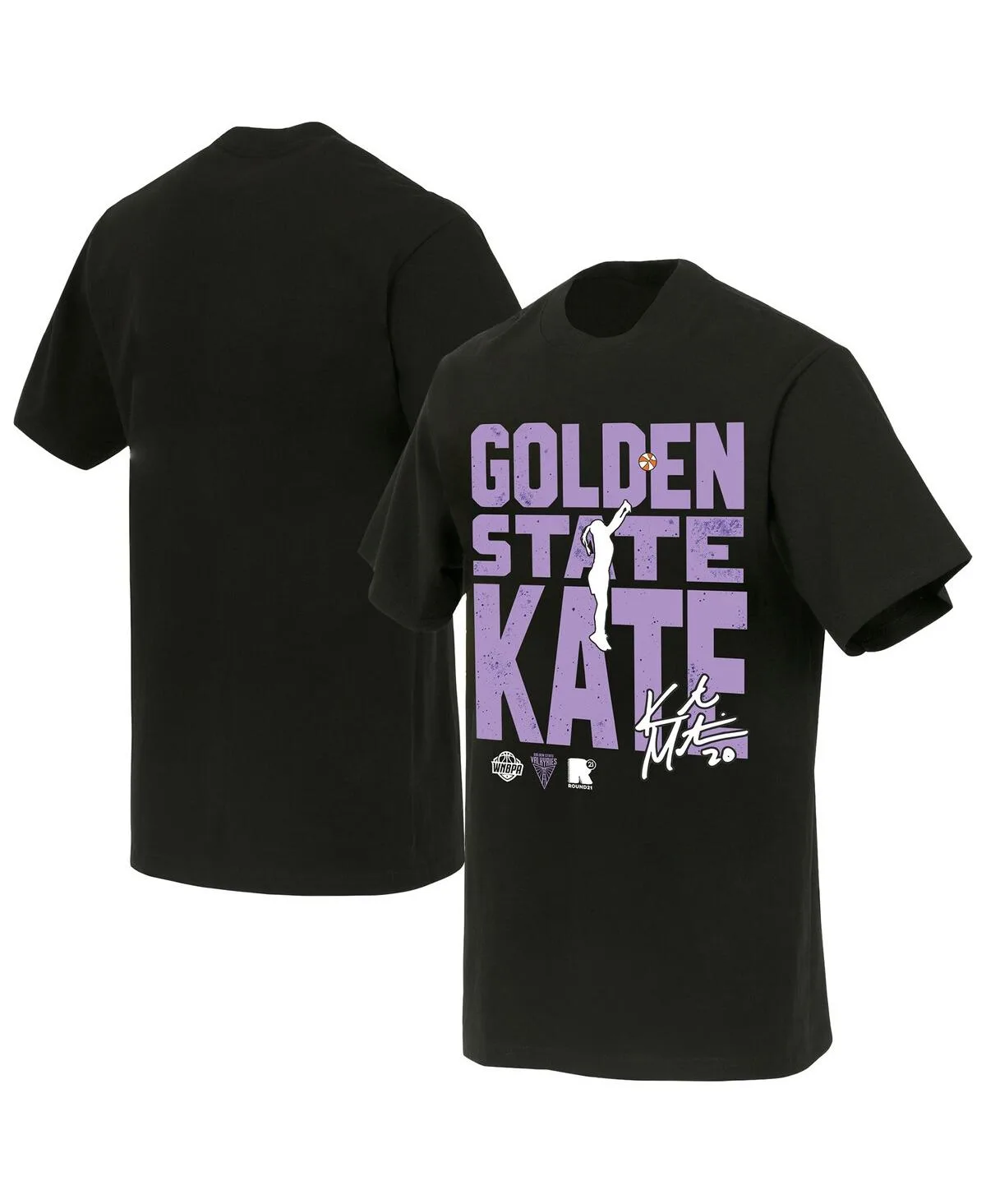 Kate Martin Golden State Valkyries Jump Shot Player Signature T-Shirt by Round21