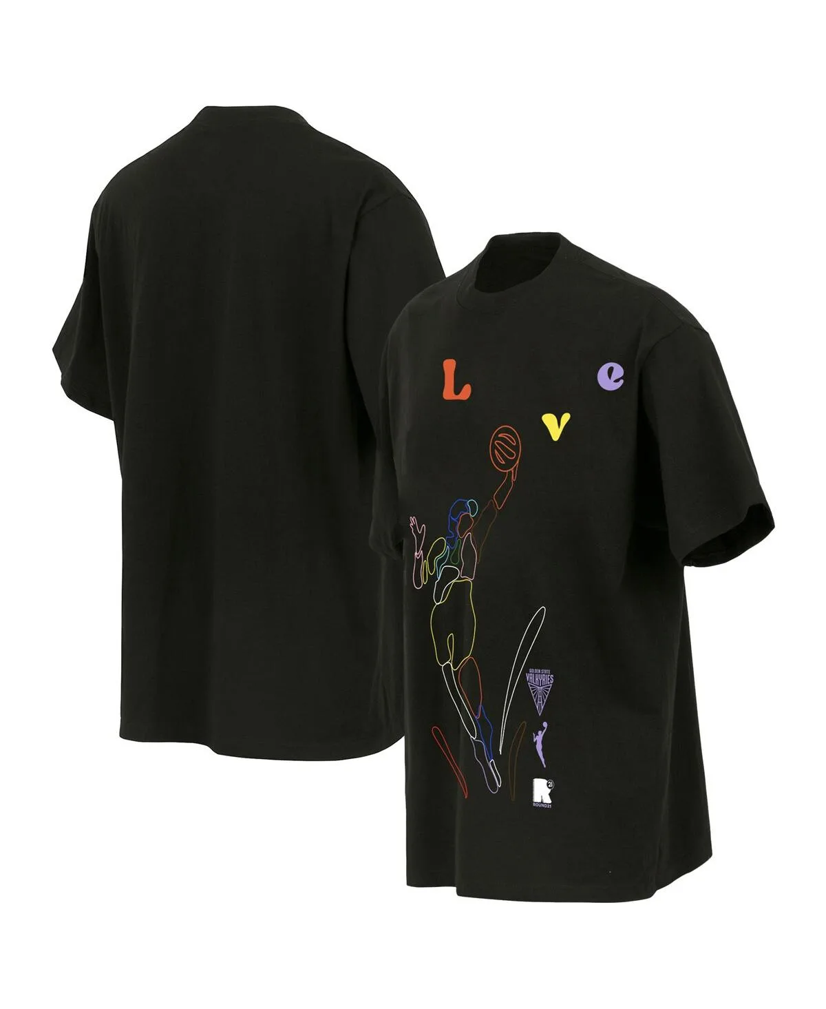 Golden State Valkyries Love Pride Premium Heavyweight T-Shirt by Round21