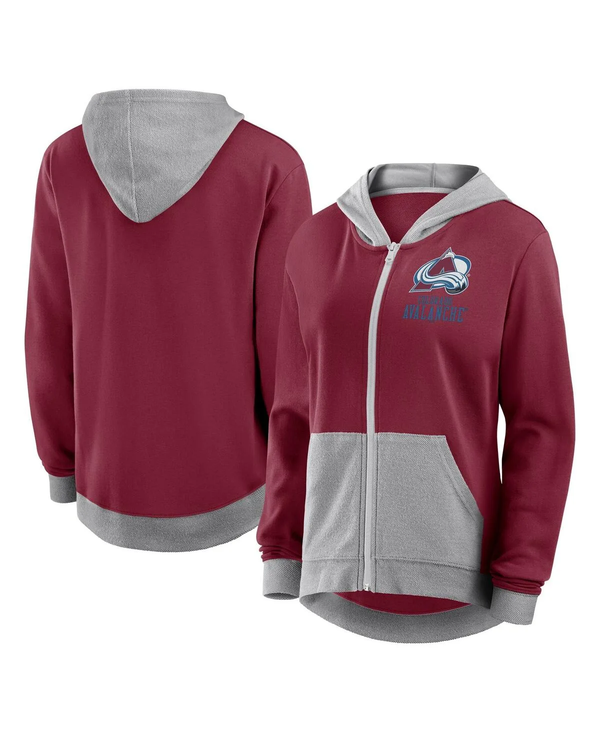 Colorado Avalanche Hit It French Terry Full-Zip Hoodie by Logo Athletic