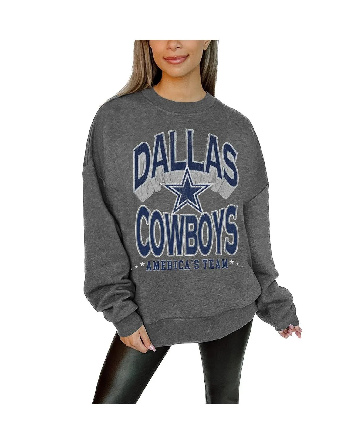 Dallas Cowboys Long Weekend Premium Fleece Drop Shoulder Pullover Sweatshirt by Gameday Couture