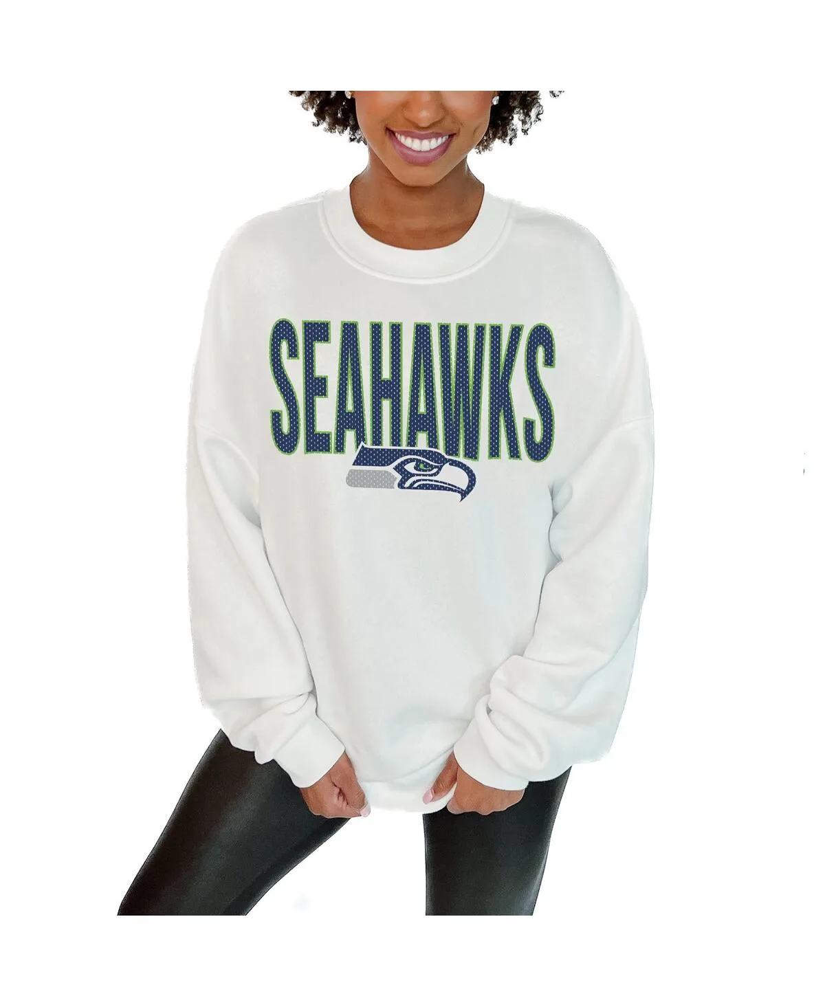 Seattle Seahawks Just Go with It Oversized Long Sleeve Crewneck Sweatshirt