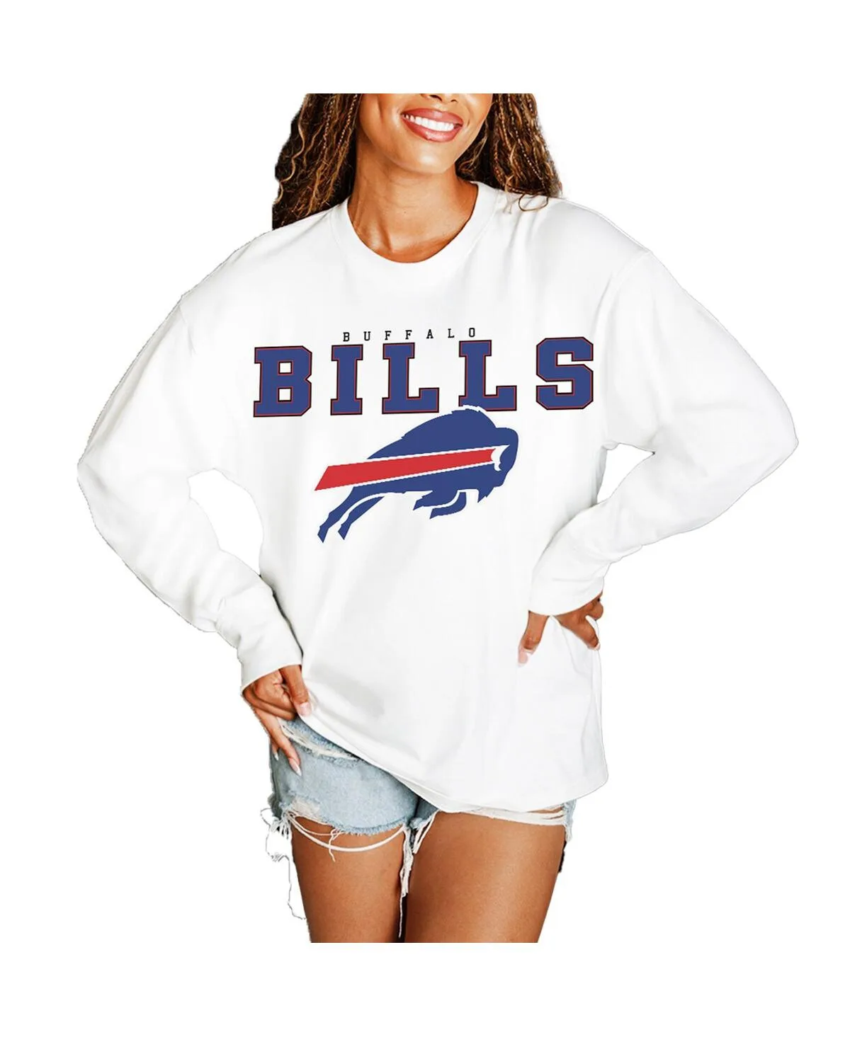 Buffalo Bills Big Goals Oversized Long Sleeve T-Shirt by Gameday Couture