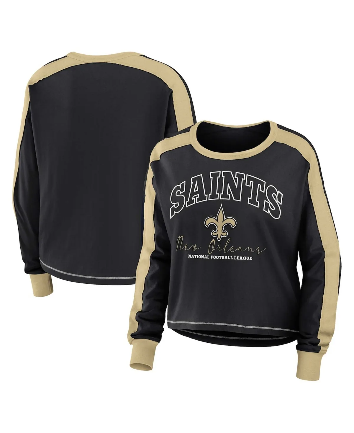 New Orleans Saints Color Block Long Sleeve T-Shirt by Wear By Erin Andrews