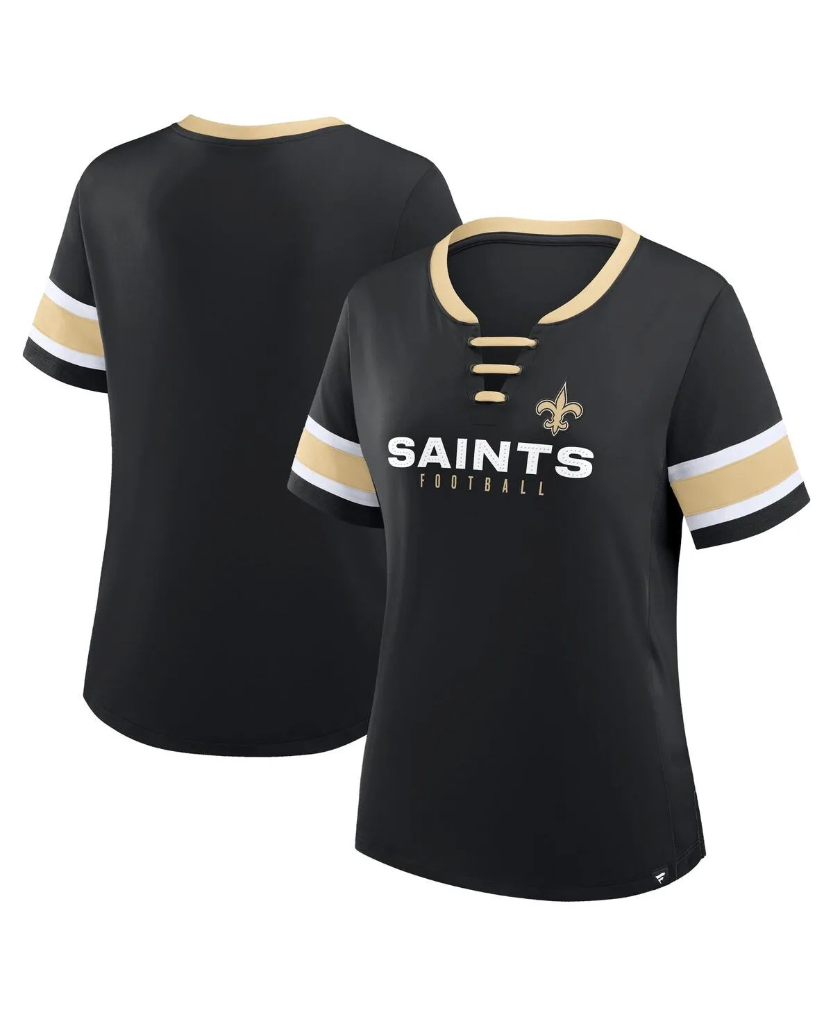 New Orleans Saints Redzone Draw Play Athena Lace-Up T-Shirt by Fanatics