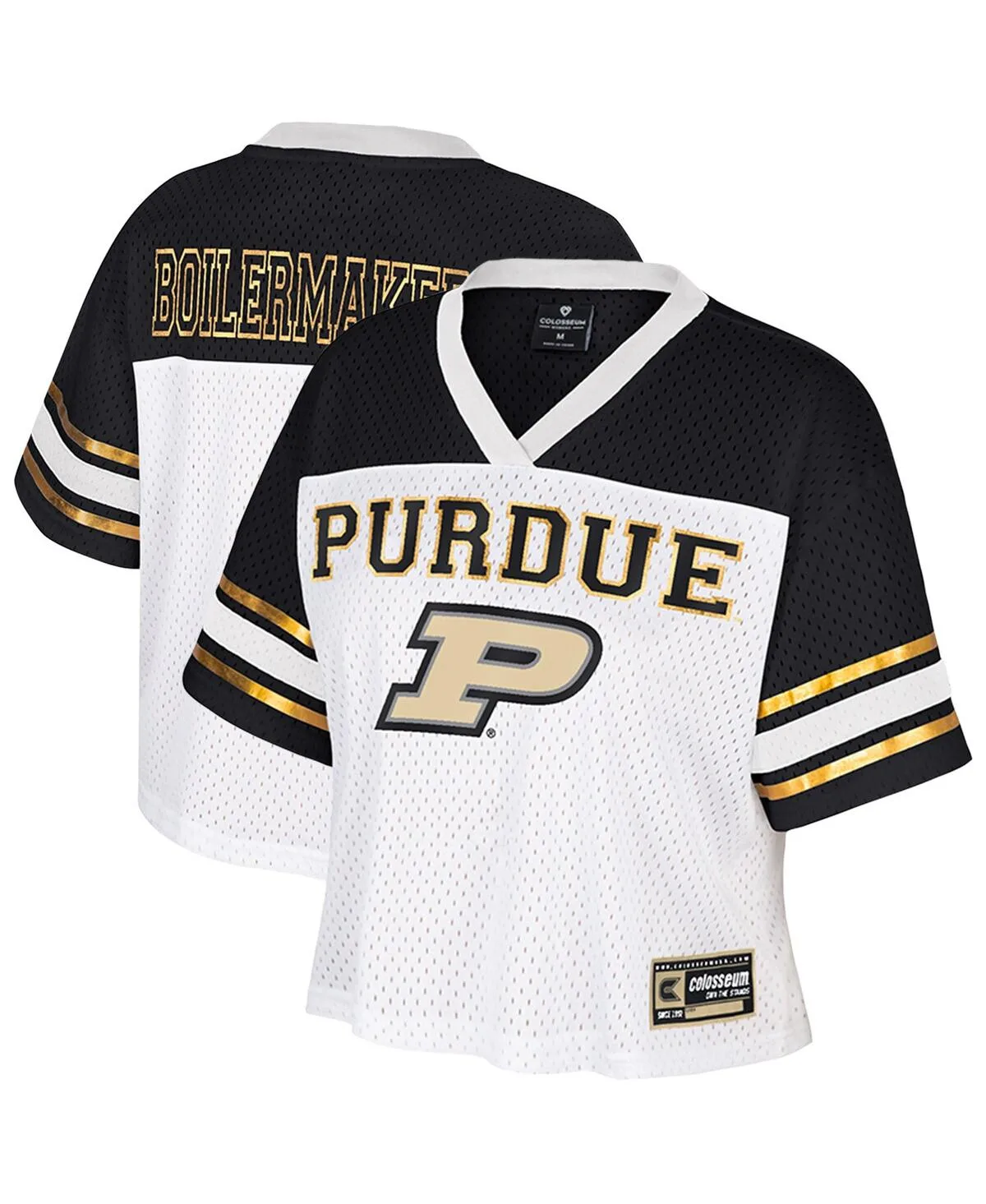 Purdue Boilermakers Treasure Cropped Football Jersey by Colosseum