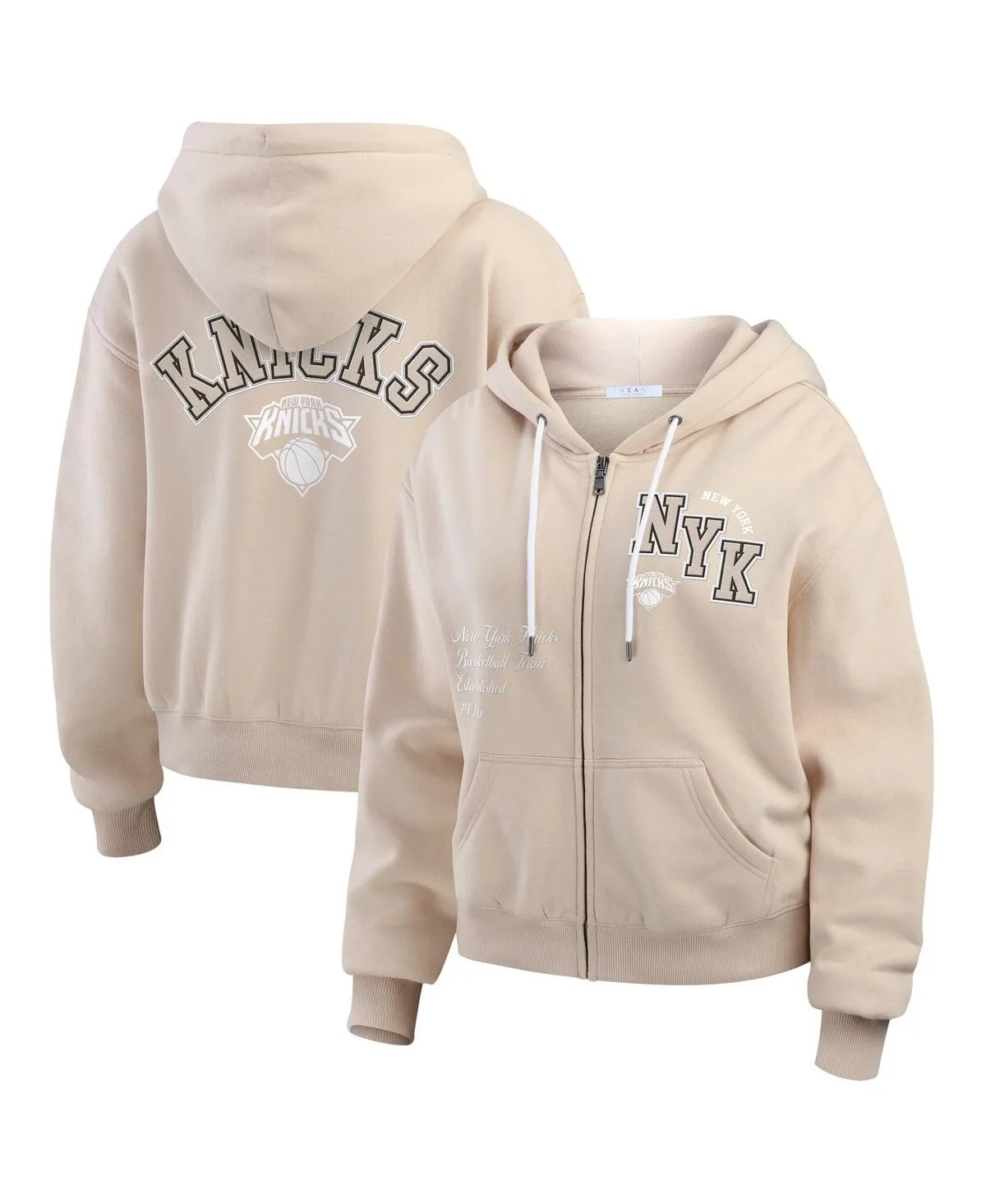 New York Knicks Tonal Felt Patch Full-Zip Hoodie by Wear By Erin Andrews