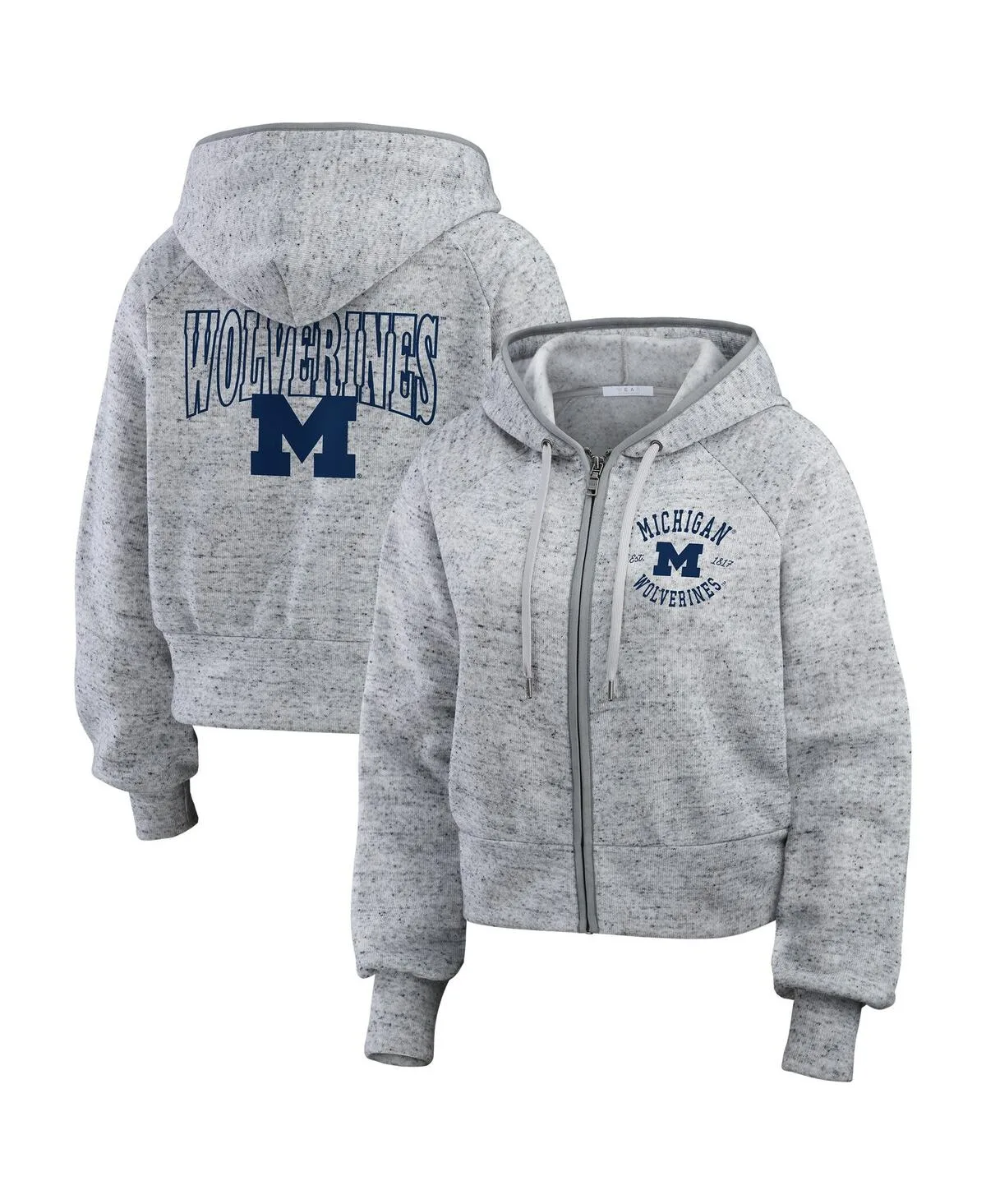Michigan Wolverines Speckle Double-Hit Raglan Full-Zip Hoodie