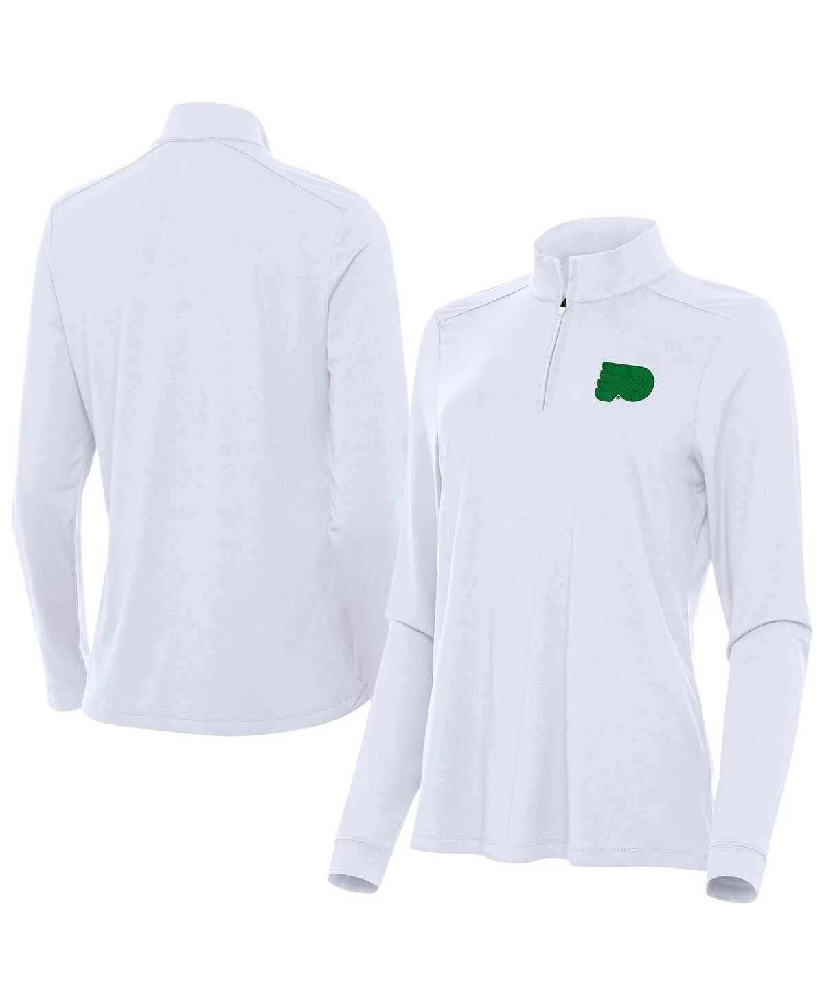 Philadelphia Flyers St. Patrick's Day Intent Quarter-Zip Performance Pullover Sweatshirt by Antigua