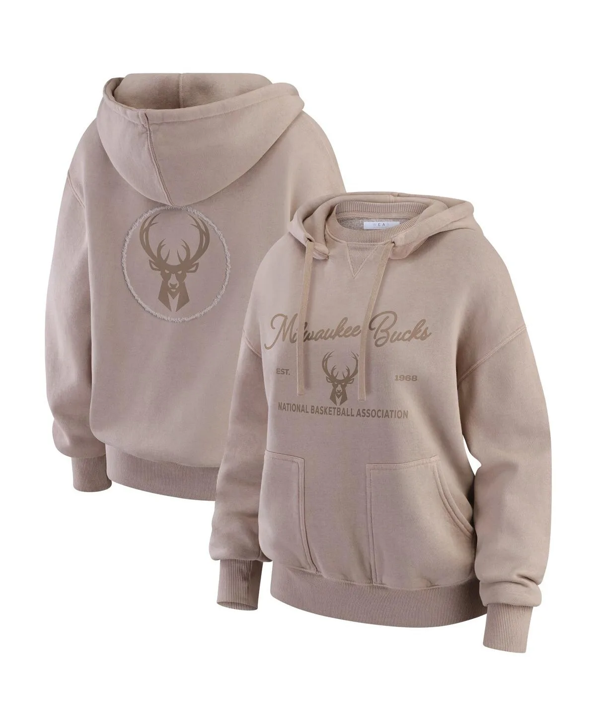 Milwaukee Bucks Washed Pullover Crewdie Hoodie by Wear By Erin Andrews