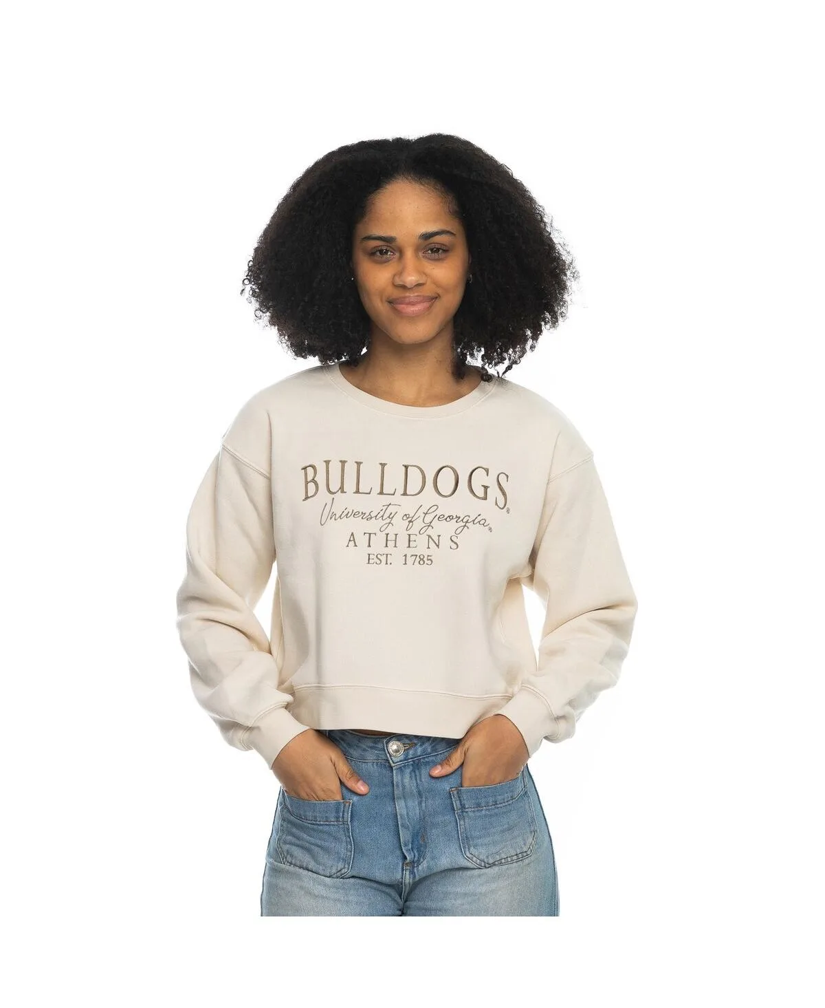 Georgia Bulldogs Cropped Crewneck Sweatshirt by Zoozatz
