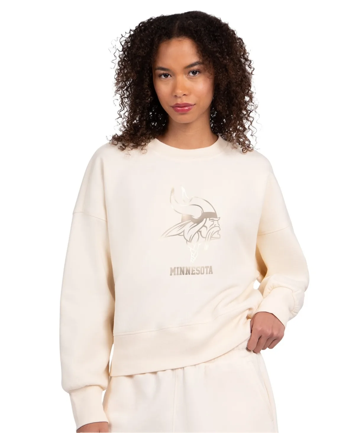 Minnesota Vikings Travel Pastels Boxy Fleece Sweatshirt by Starter