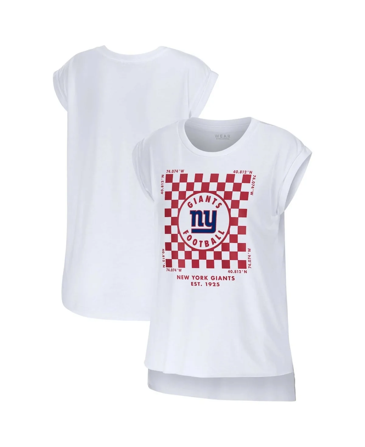New York Giants Checker Muscle Tank Top by Wear By Erin Andrews