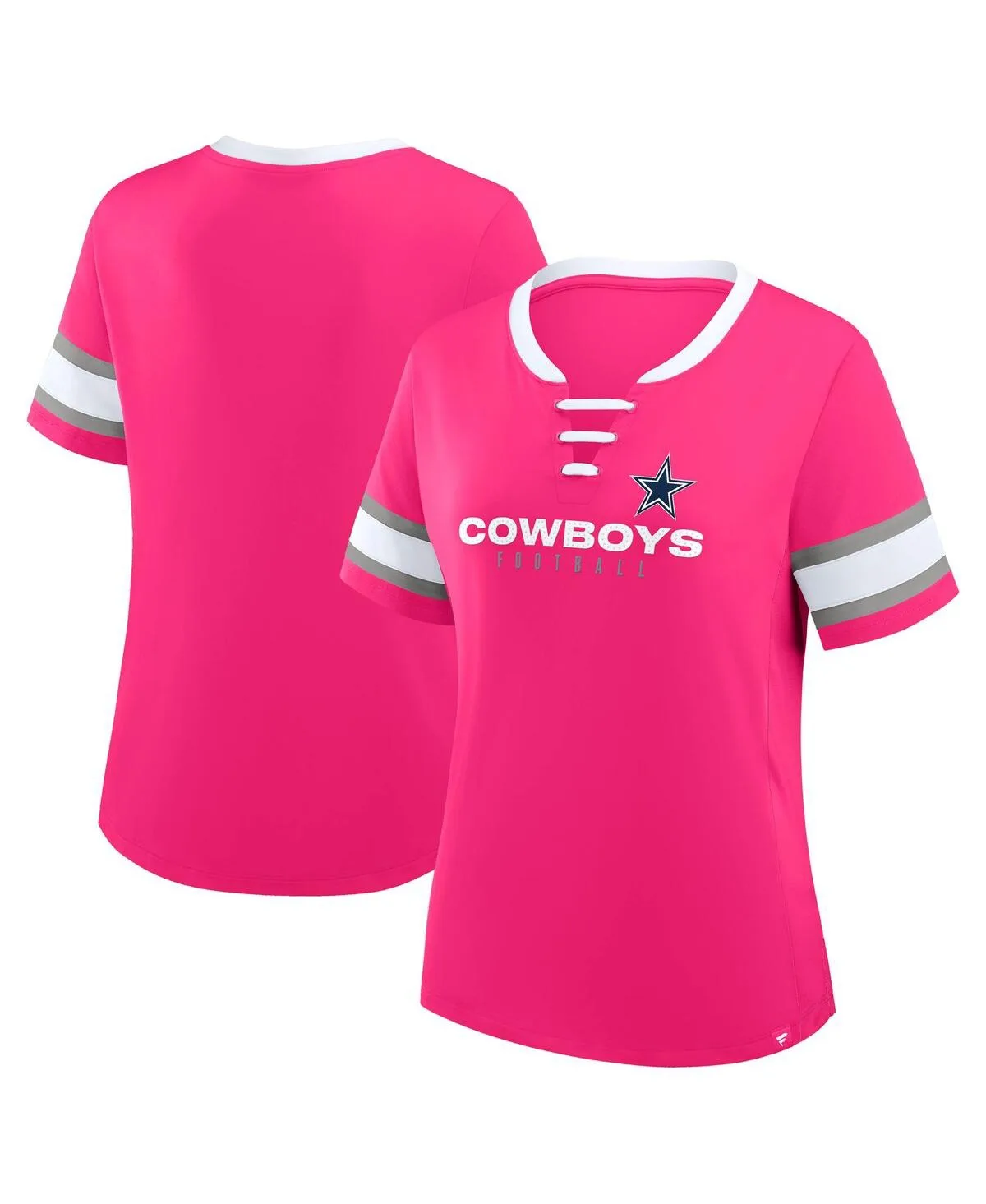 Dallas Cowboys Redzone Draw Play Athena Lace-Up T-Shirt by Fanatics