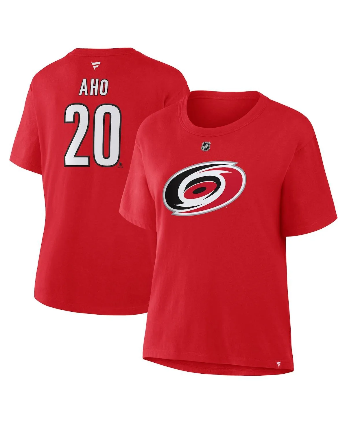 Sebastian Aho Carolina Hurricanes Authentic Stack Name Number T-Shirt by Fanatics
