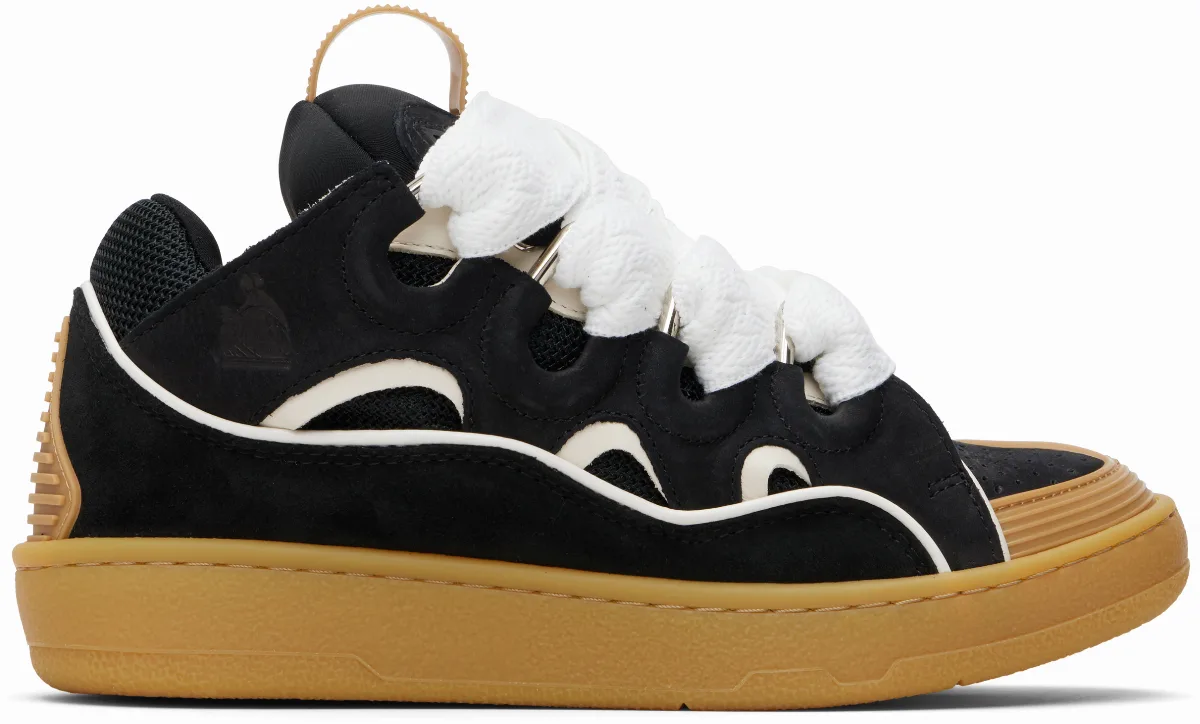 Black & Tan Curb Leather Sneakers