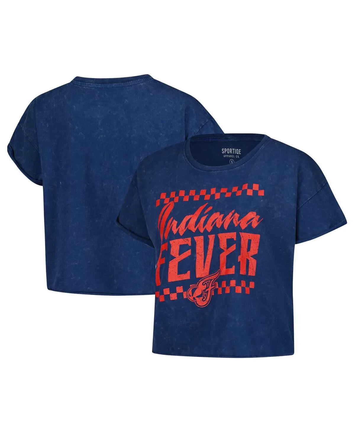 Indiana Fever Rock N Roll Collection Gwen Mineral Wash Cropped T-Shirt by Sportiqe