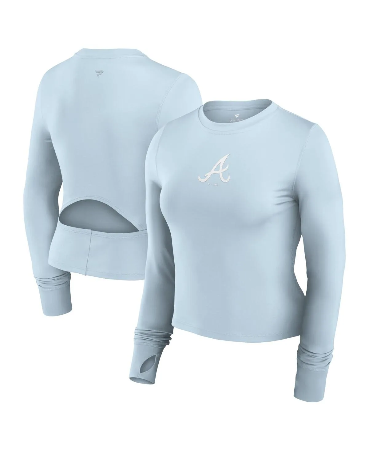 Atlanta Braves Studio Fitted Long Sleeve Gym Top by Fanatics