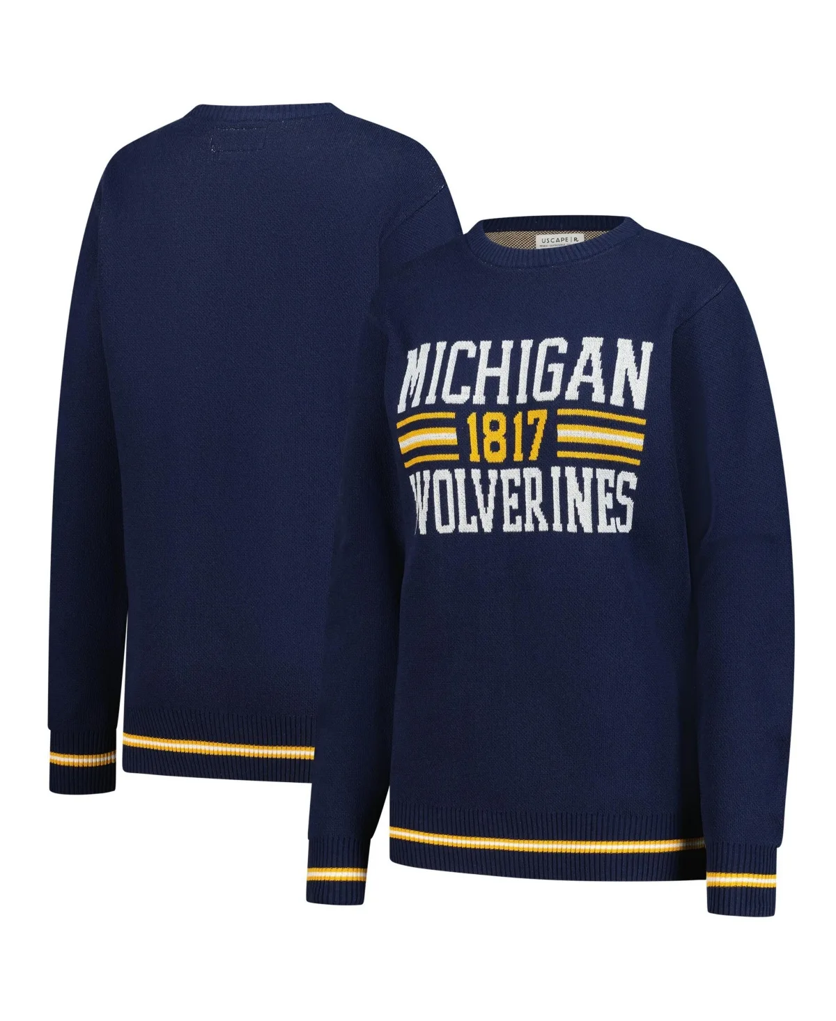 Michigan Wolverines Renew Knit Vintage Retro Sweater by Uscape Apparel