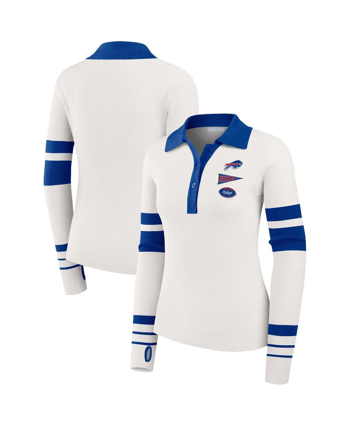 Buffalo Bills Ribbed Henley Polo Sweater by Wear By Erin Andrews