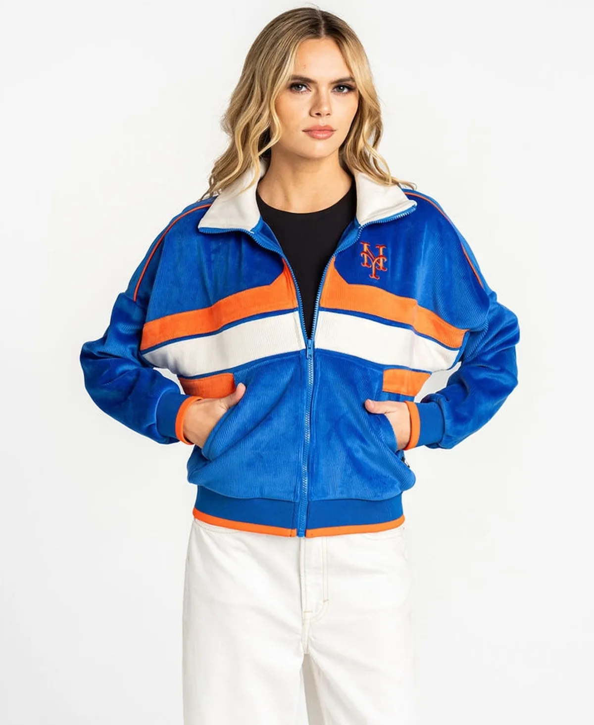 New York Mets Velvet Cord Full-Zip Jacket by The Wild Collective