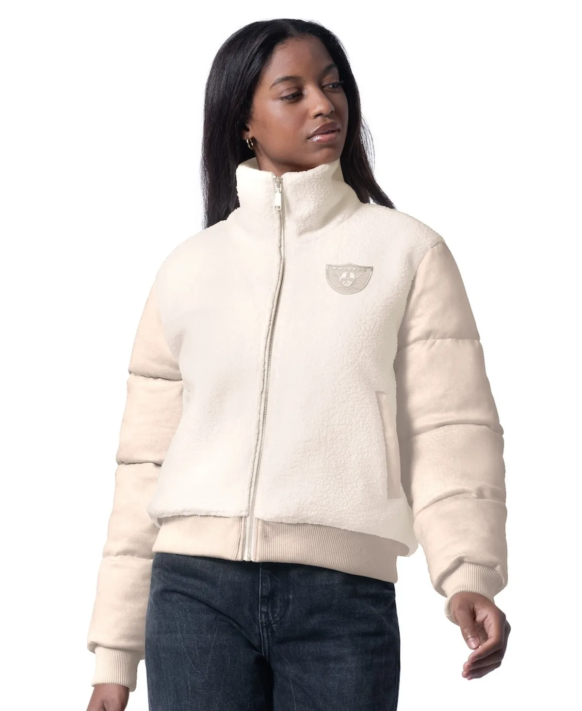 Las Vegas Raiders Cheerleader Sherpa Full-Zip Jacket by G-iii 4her By Carl Banks