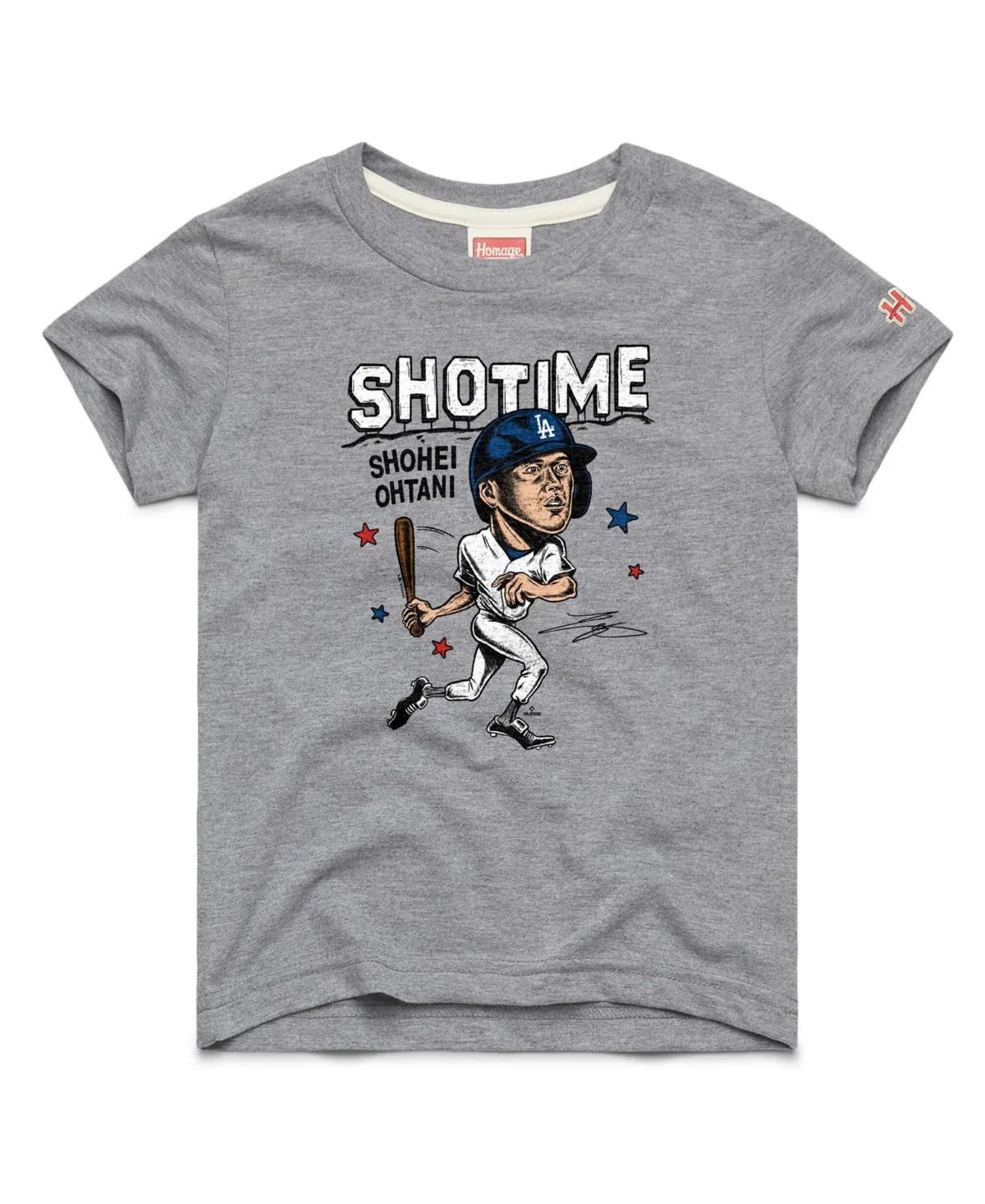 Shohei Ohtani Los Angeles Dodgers Caricature Tri-Blend T-Shirt by Homage